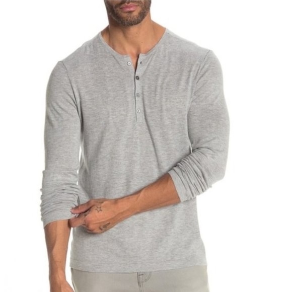 John Varvatos Star USA Long Sleeve Henley Top - Picture 1 of 5